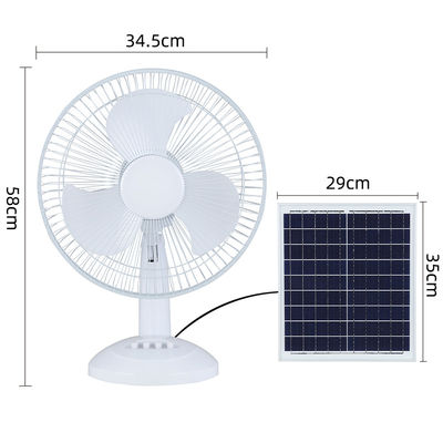 Fan solar recargable del pedestal de la fan el 12in del pedestal del adaptador del panel 1.5A de la polisilicona
